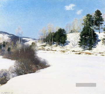 winter - Hush von Winter Szenerie Willard Leroy Metcalf